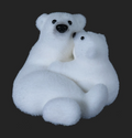 White Polar Bear with Cub - 10" x 7.5" A unique gift for any Decor.