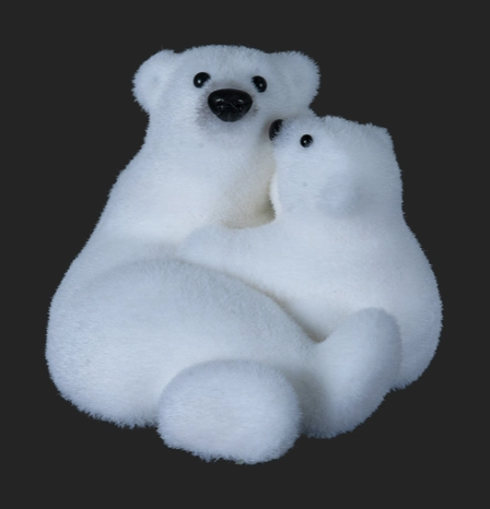 White Polar Bear with Cub - 10" x 7.5" A unique gift for any Decor.