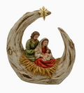 The Nativity - 6" Holy Family in Crescent Moon with Mary/Joseph/Baby Jesus