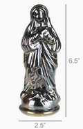 Virgin Mary statue in prayer made from Hand Blown Glass from India.