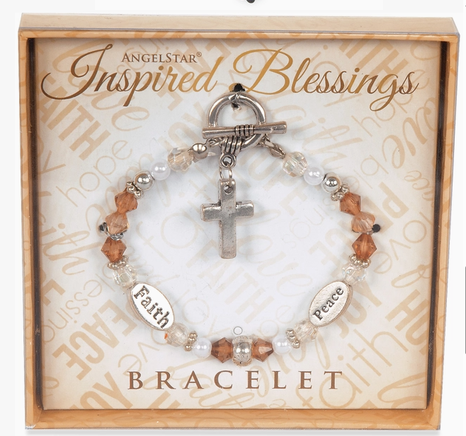 Inspired Blessings Bracelet with inspiring words "Faith" and "Peace"