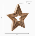 Carved Decor (Star) from Mango Wood 11"x1.4 x11" from India