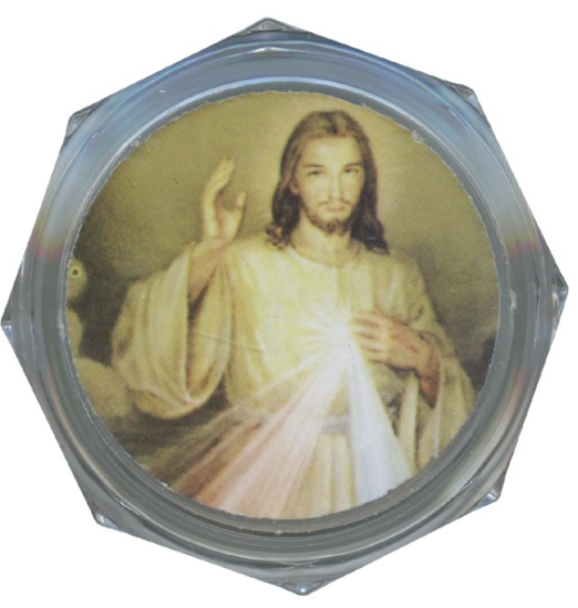 Divine Mercy Clear Octagon Rosary keepsake Box, from Italy.